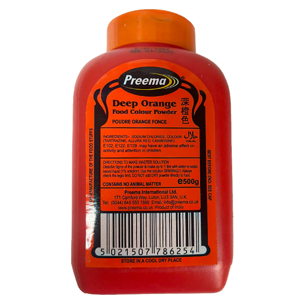 Preema Deep Orange Food Color 500g